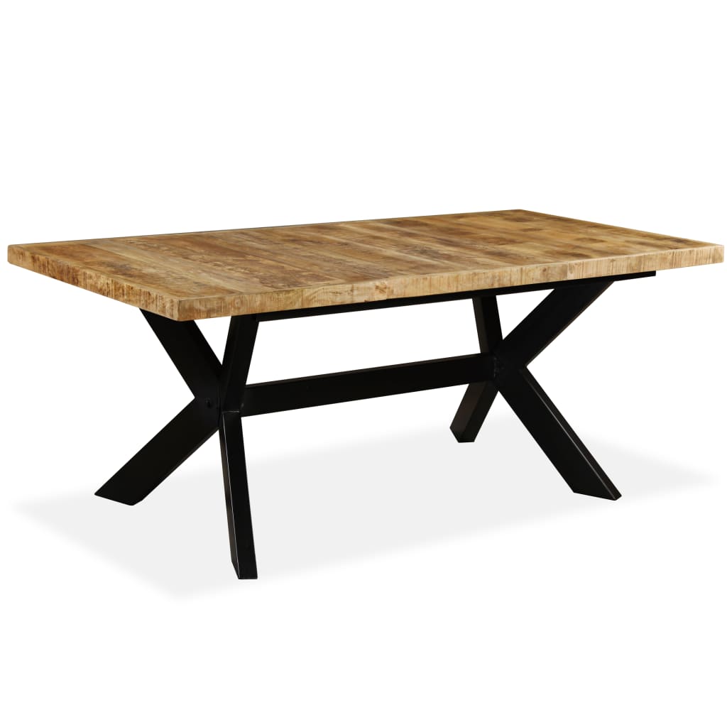 Eettafel 180 cm massief mangohout en stalen kruis is nu te koop bij PeponiXL, paradijselijk wonen!