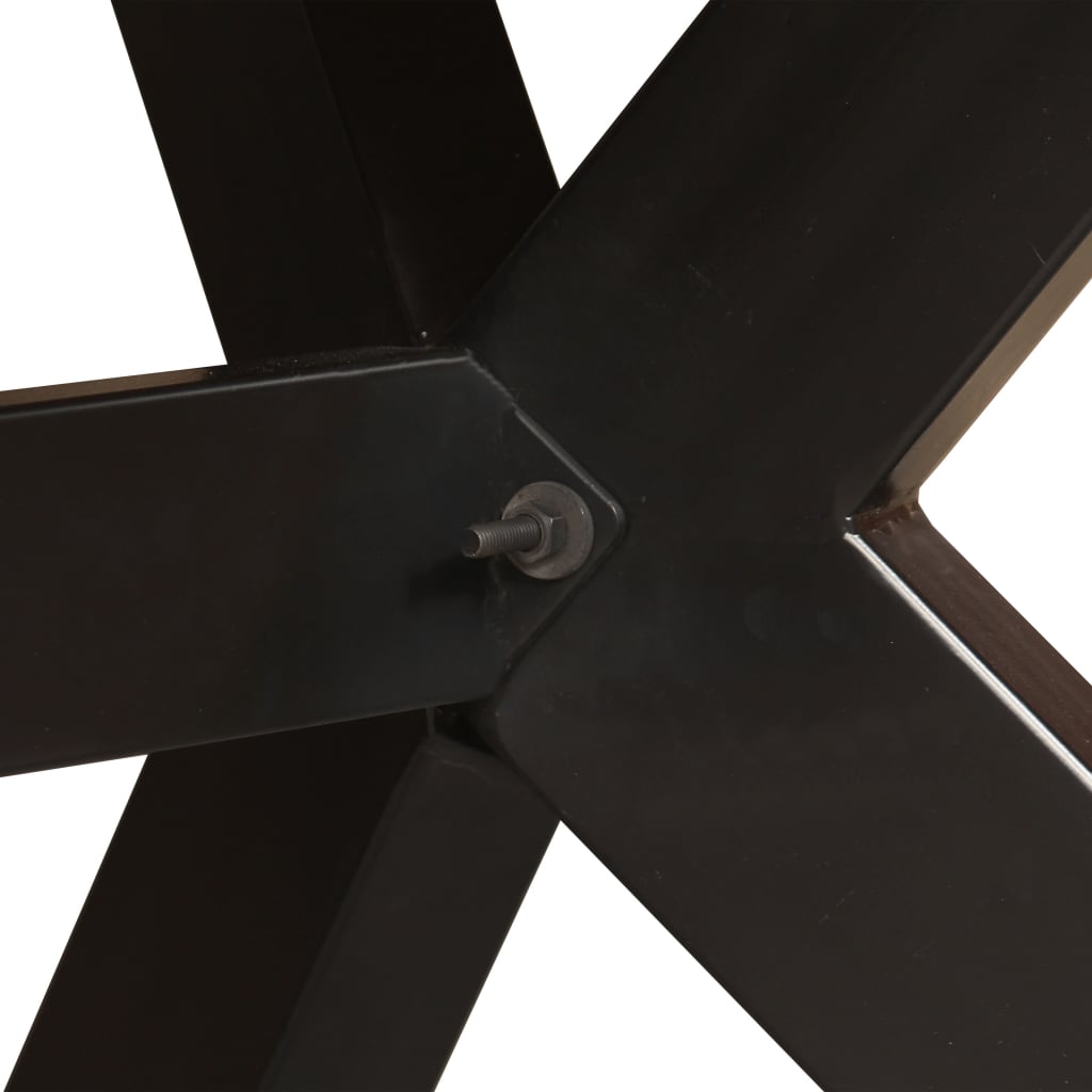 Eettafel 180 cm massief mangohout en stalen kruis is nu te koop bij PeponiXL, paradijselijk wonen!