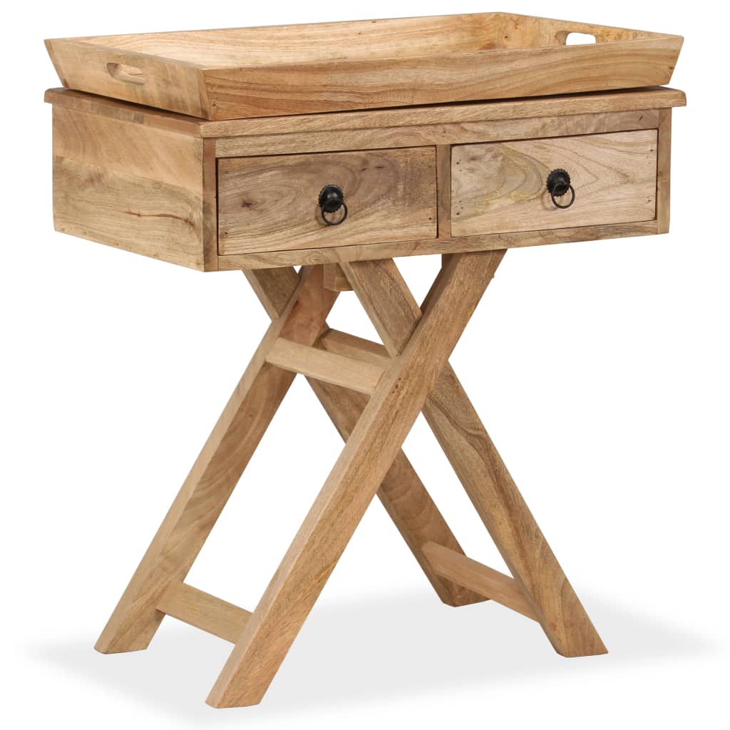 Bijzettafel 65x40x76 cm massief mangohout is nu te koop bij PeponiXL, paradijselijk wonen!