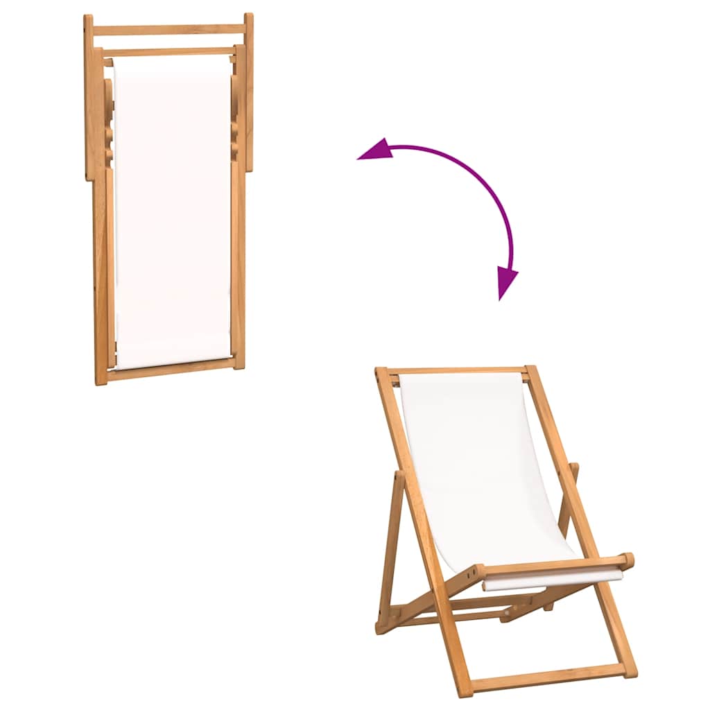 Ligstoel 56x105x96 cm teakhout crème is nu te koop bij PeponiXL, paradijselijk wonen!