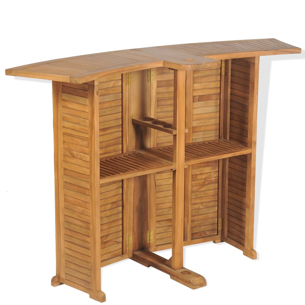 Bartafel inklapbaar 155x53x105 cm massief teakhout is nu te koop bij PeponiXL, paradijselijk wonen!