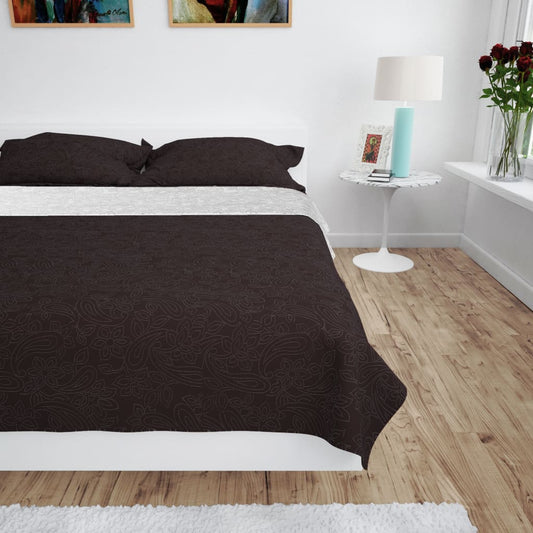 Bedsprei dubbelzijdig 230x260 cm quilt crème en bruin is nu te koop bij PeponiXL, paradijselijk wonen!