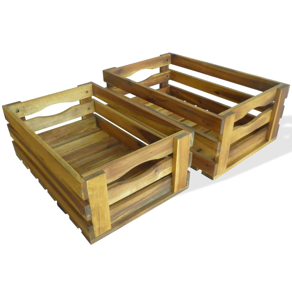 Appelkisten 2 st massief acaciahout is nu te koop bij PeponiXL, paradijselijk wonen!