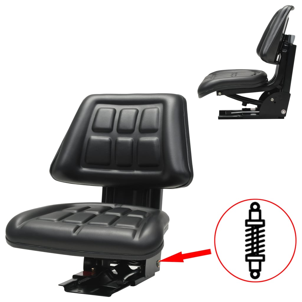 Tractorstoel met ophanging zwart is nu te koop bij PeponiXL, paradijselijk wonen!