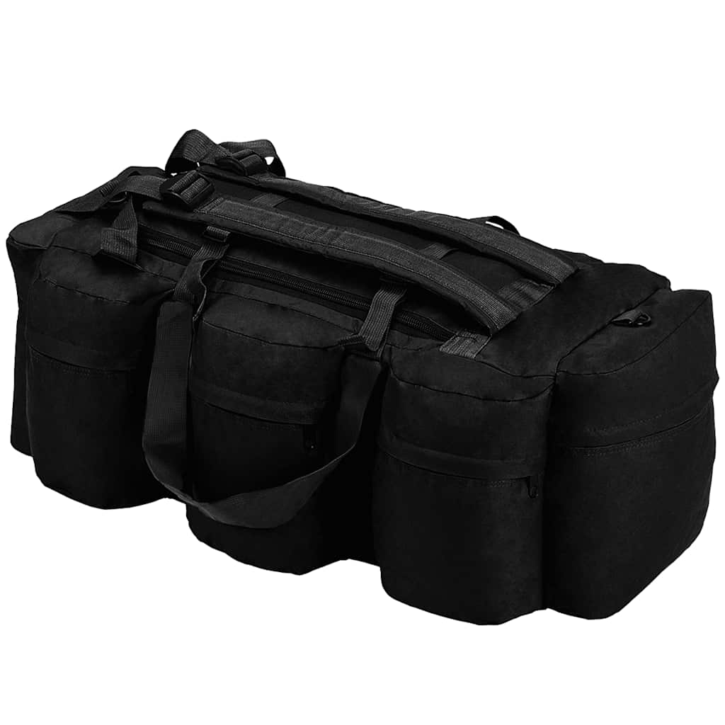 Plunjezak 3-in-1 legerstijl 45 L zwart is nu te koop bij PeponiXL, paradijselijk wonen!