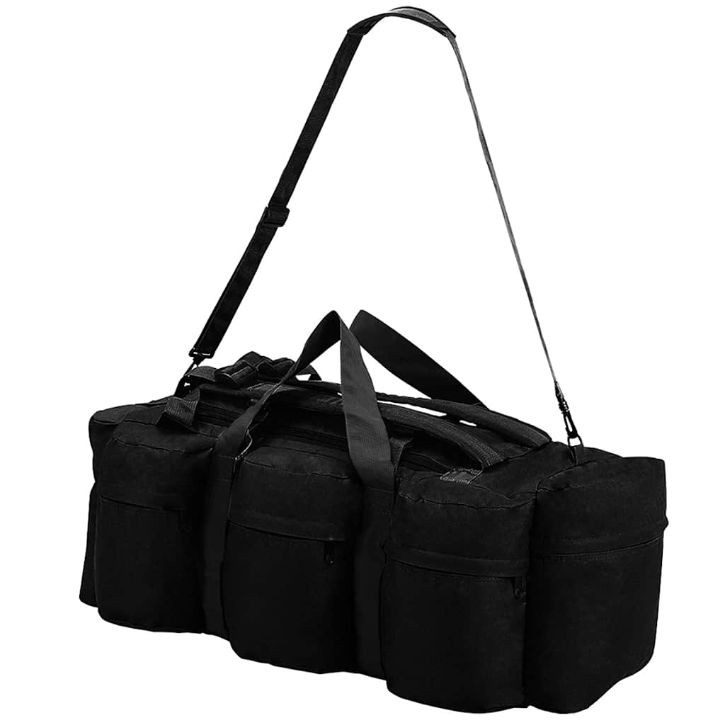 Plunjezak 3-in-1 legerstijl 45 L zwart is nu te koop bij PeponiXL, paradijselijk wonen!