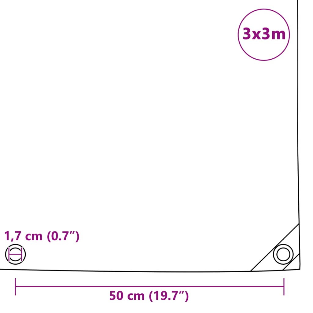 Dekzeil 650 g/m² 3x3 m groen is nu te koop bij PeponiXL, paradijselijk wonen!
