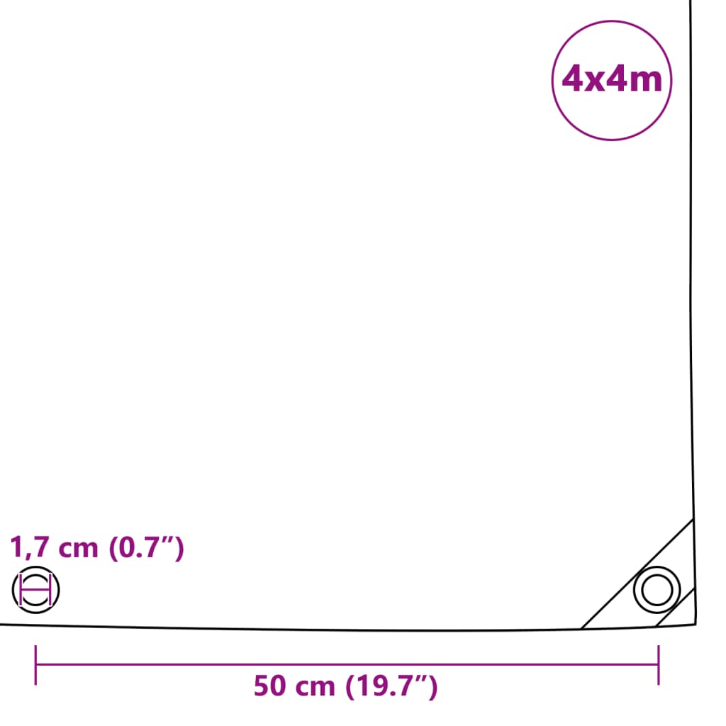 Dekzeil 650 g/m² 4x4 m wit is nu te koop bij PeponiXL, paradijselijk wonen!