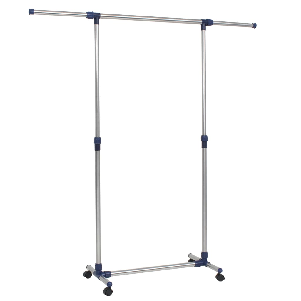 Kledingrek verstelbaar 165x44x150 cm roestvrij staal zilver is nu te koop bij PeponiXL, paradijselijk wonen!