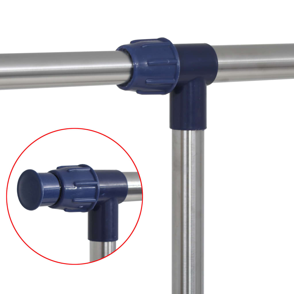 Kledingrek verstelbaar 165x44x150 cm roestvrij staal zilver is nu te koop bij PeponiXL, paradijselijk wonen!