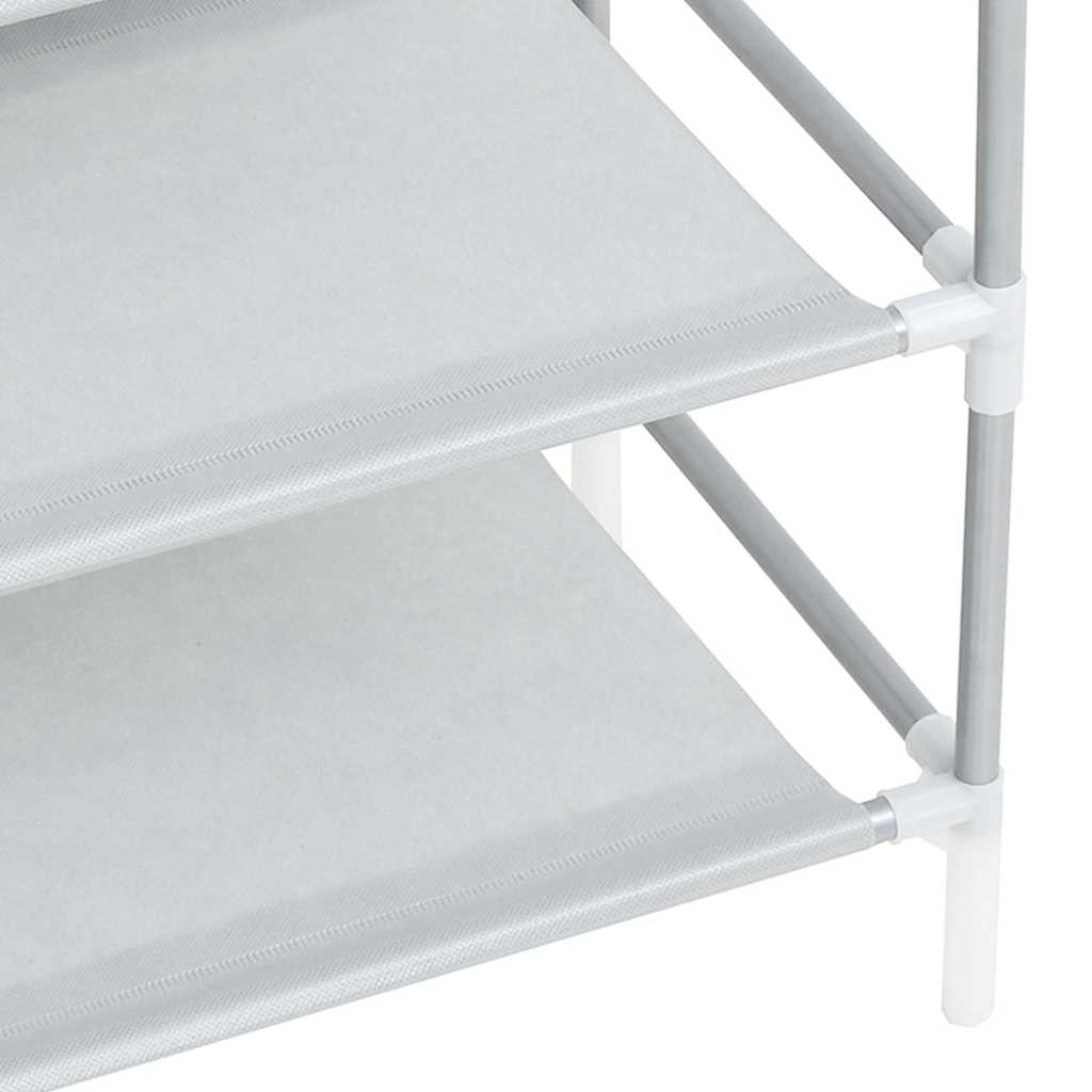 Schoenenrek met 10 schappen metaal en nonwoven stof zilverkleur is nu te koop bij PeponiXL, paradijselijk wonen!
