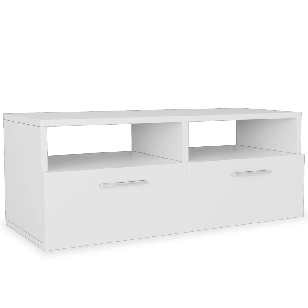 Tv-meubel 95x35x36 cm bewerkt hout wit is nu te koop bij PeponiXL, paradijselijk wonen!