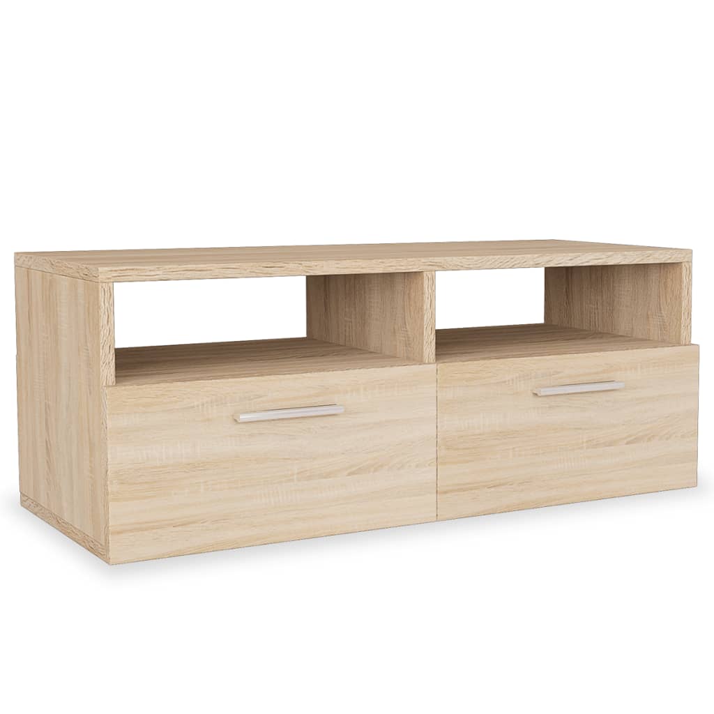 Tv-meubel 95x35x36 cm bewerkt hout eikenkleurig is nu te koop bij PeponiXL, paradijselijk wonen!