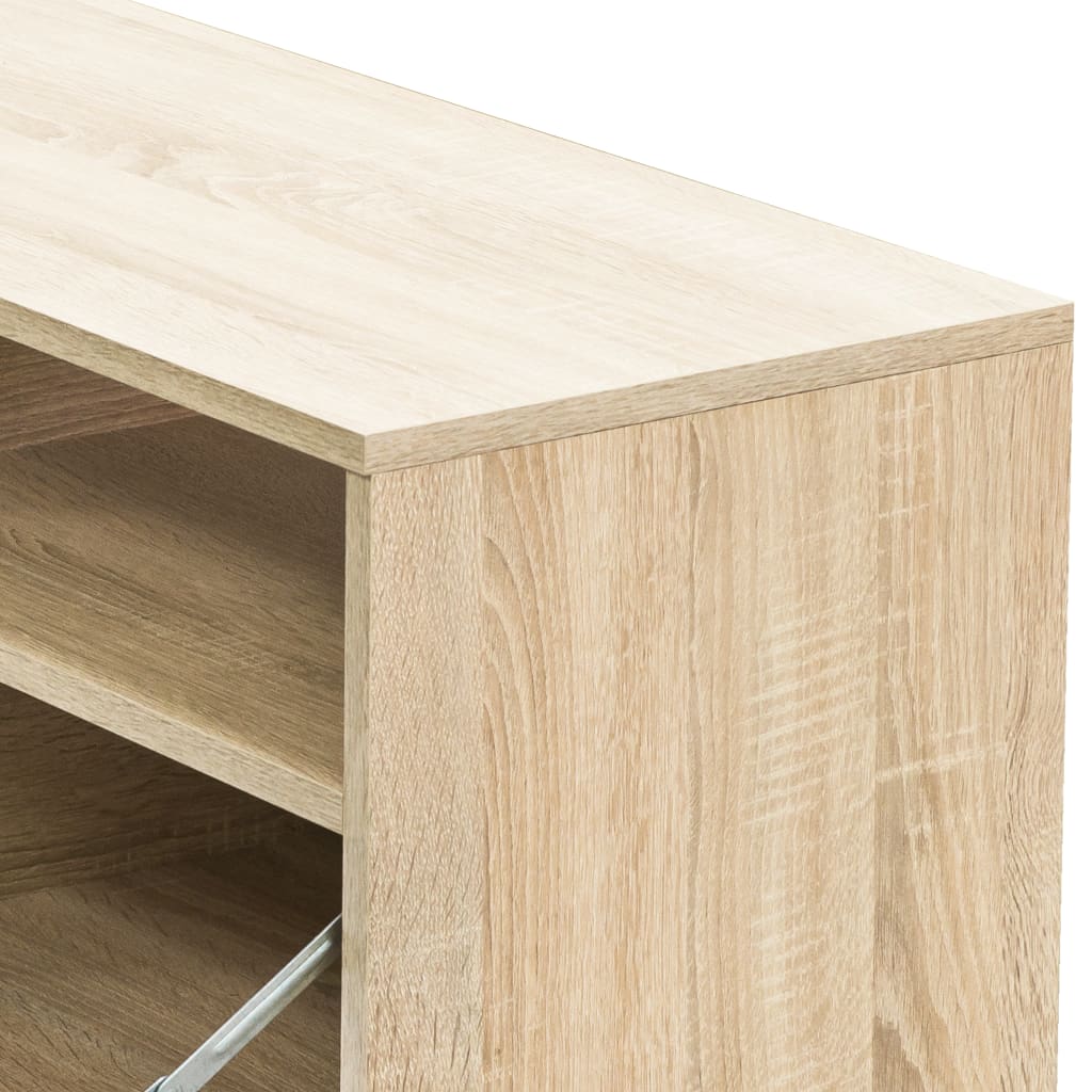 Tv-meubel 95x35x36 cm bewerkt hout eikenkleurig is nu te koop bij PeponiXL, paradijselijk wonen!