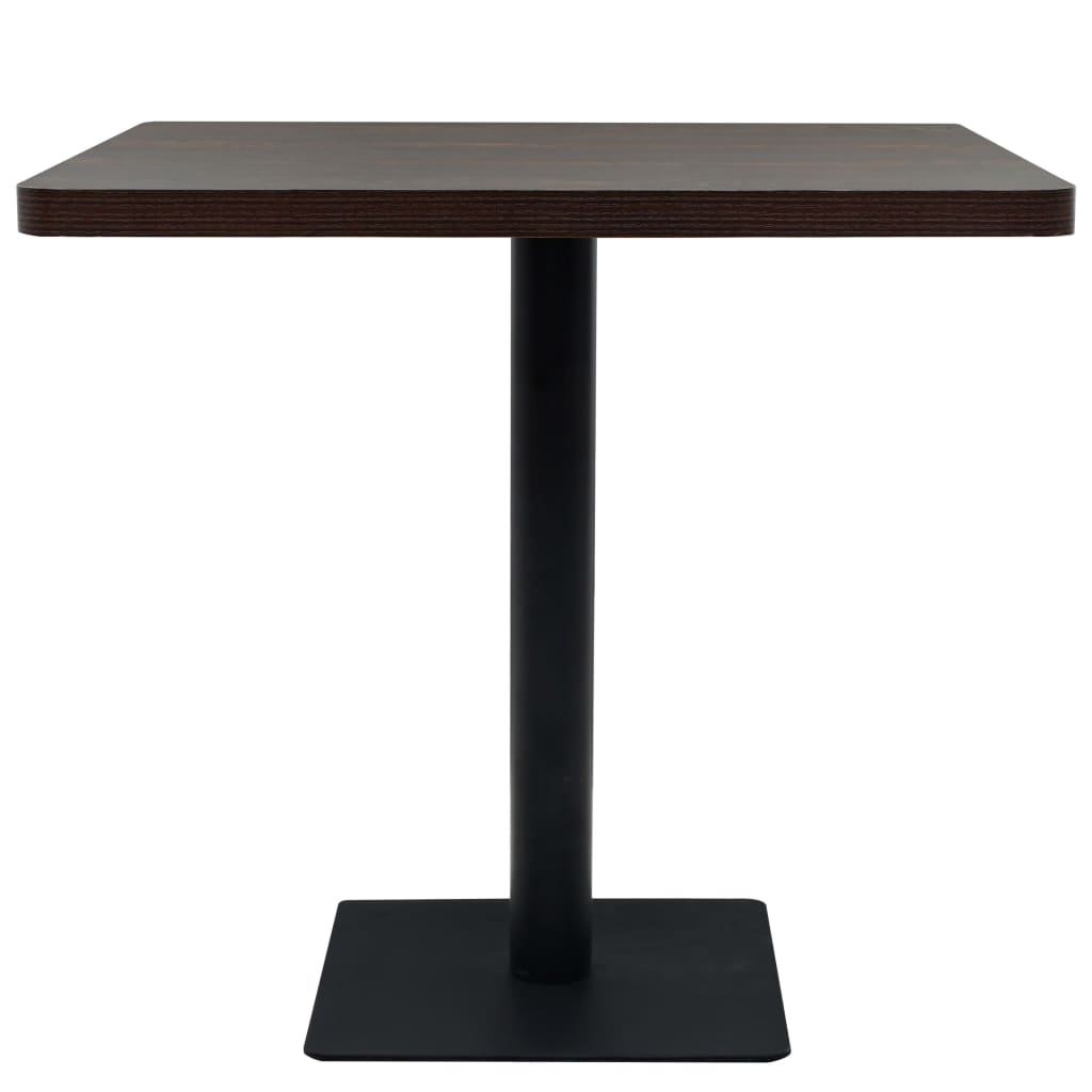 Bistrotafel vierkant 80x80x75 cm MDF en staal donker essenkleur is nu te koop bij PeponiXL, paradijselijk wonen!