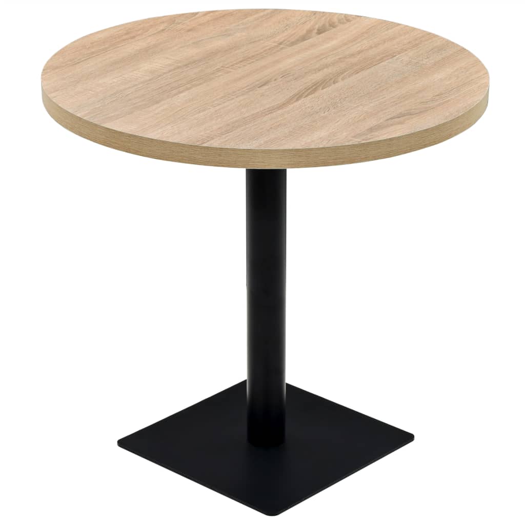 Bistrotafel rond 80x75 cm MDF en staal eikenkleur is nu te koop bij PeponiXL, paradijselijk wonen!