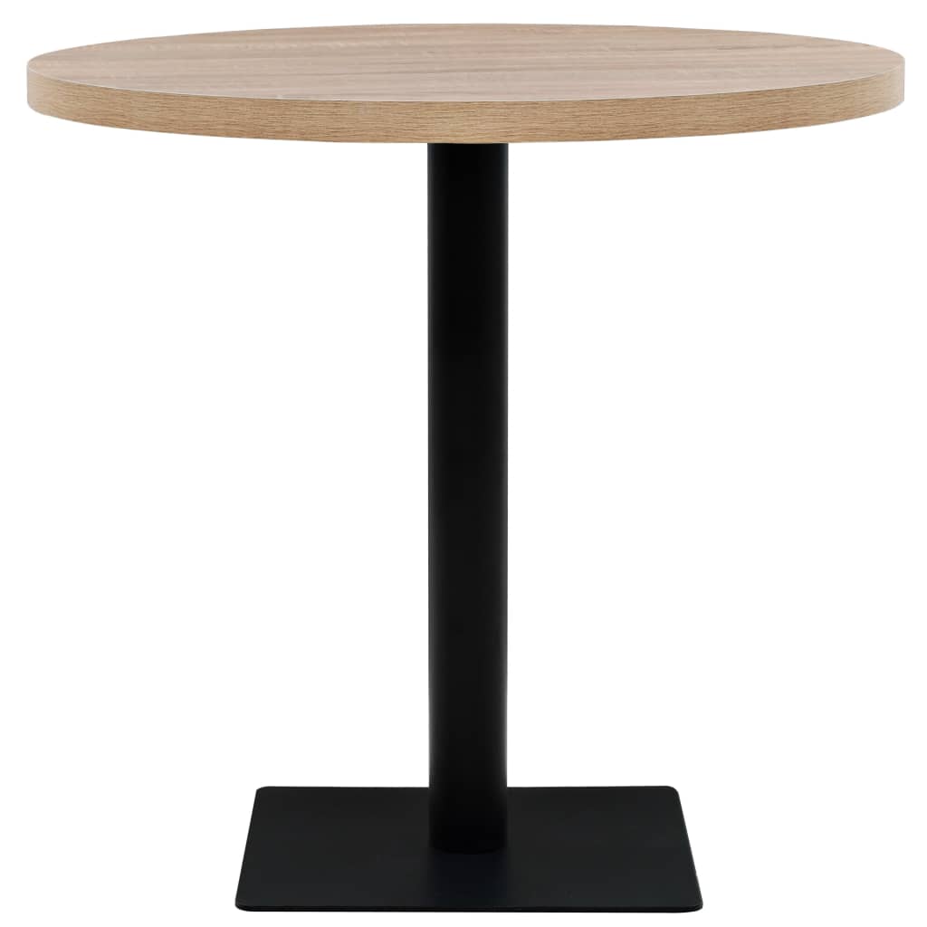 Bistrotafel rond 80x75 cm MDF en staal eikenkleur is nu te koop bij PeponiXL, paradijselijk wonen!