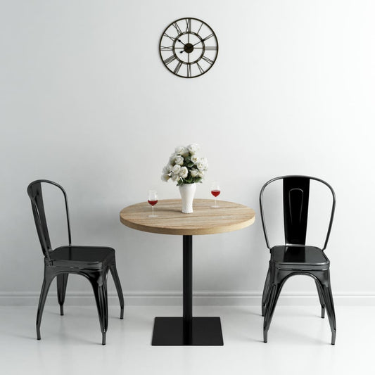 Bistrotafel rond 80x75 cm MDF en staal eikenkleur is nu te koop bij PeponiXL, paradijselijk wonen!
