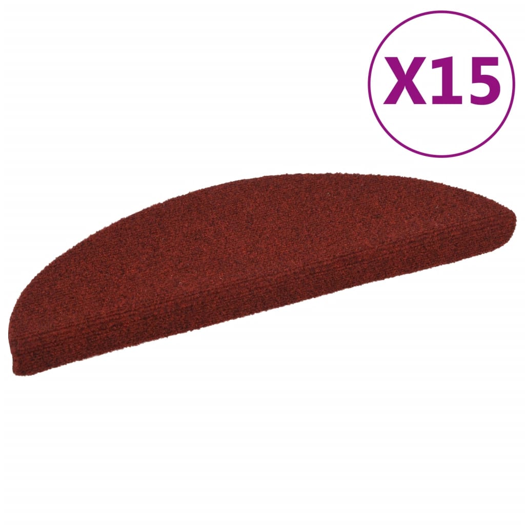 Trapmatten Zelfklevend 15 stuks 56x17x3 cm Bordeaux Rood Halfrond is nu te koop bij PeponiXL, paradijselijk wonen!