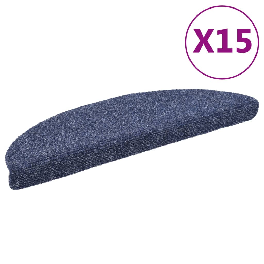 Trapmatten Zelfklevend 15 stuks 56x17x3 cm Blauw Halfrond is nu te koop bij PeponiXL, paradijselijk wonen!