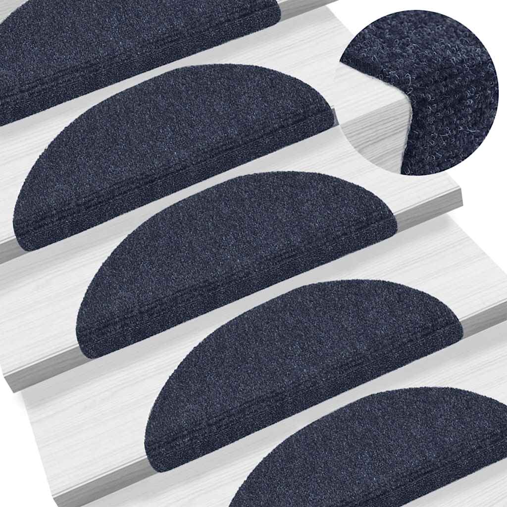 Trapmatten Zelfklevend 15 stuks 56x17x3 cm Blauw Halfrond is nu te koop bij PeponiXL, paradijselijk wonen!