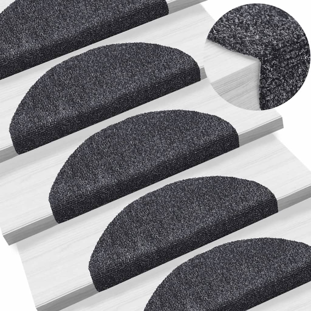 Trapmatten Zelfklevend 15 stuks 65x21x4 cm Donkergrijs Halfrond Groot is nu te koop bij PeponiXL, paradijselijk wonen!