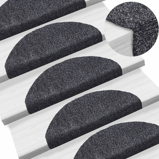 Trapmatten Zelfklevend 15 stuks 65x21x4 cm Donkergrijs Halfrond Groot is nu te koop bij PeponiXL, paradijselijk wonen!