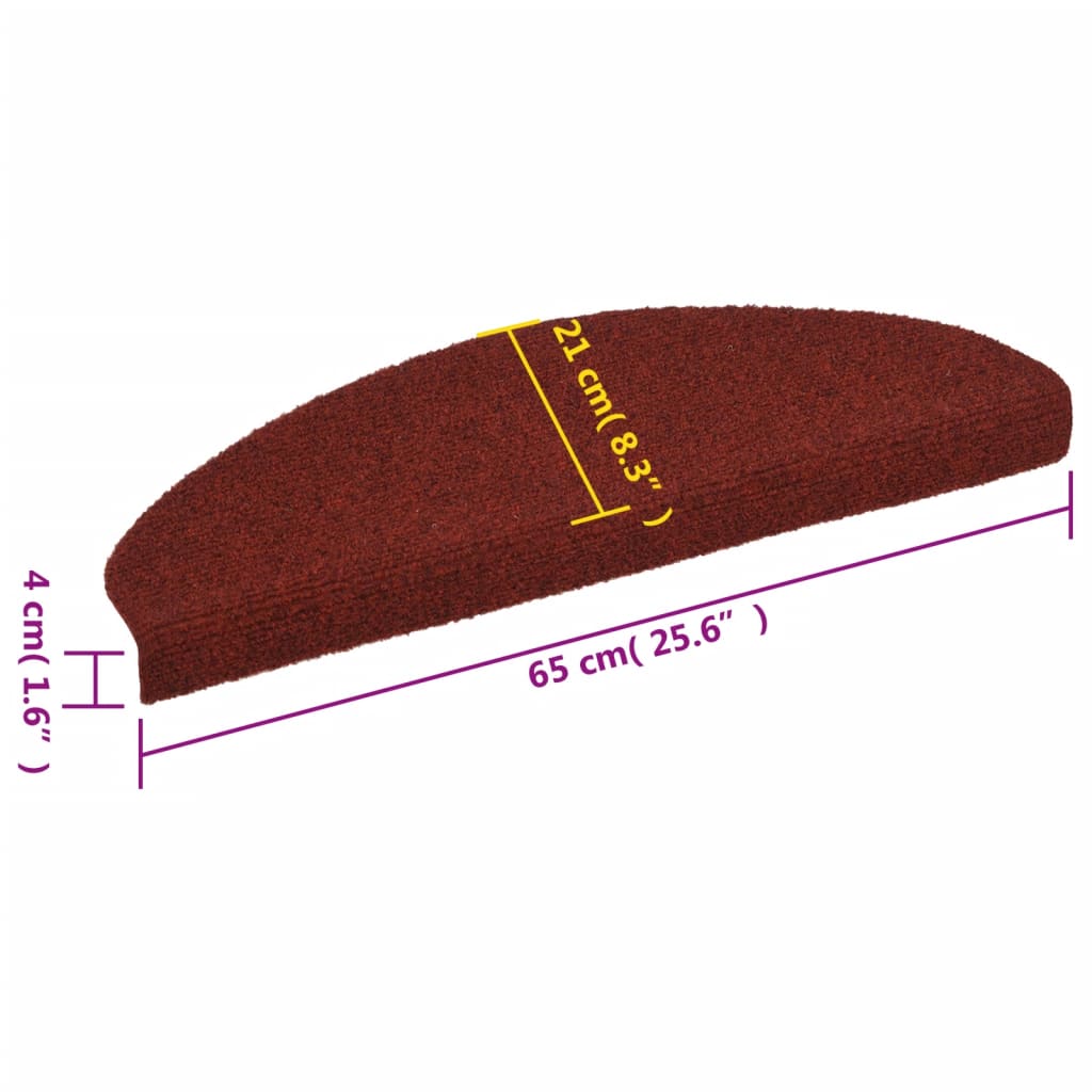 Trapmatten zelfklevend 65x21x4 cm naaldvilt rood 15 st is nu te koop bij PeponiXL, paradijselijk wonen!