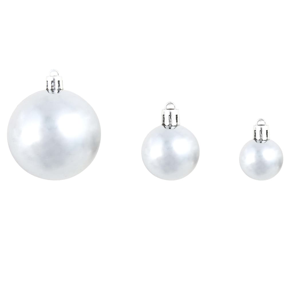 100-delige Kerstballenset 3/4/6 cm wit/grijs is nu te koop bij PeponiXL, paradijselijk wonen!