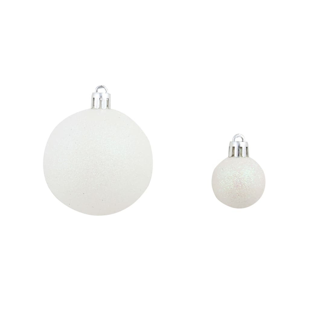 100-delige Kerstballenset 3/4/6 cm wit/grijs is nu te koop bij PeponiXL, paradijselijk wonen!