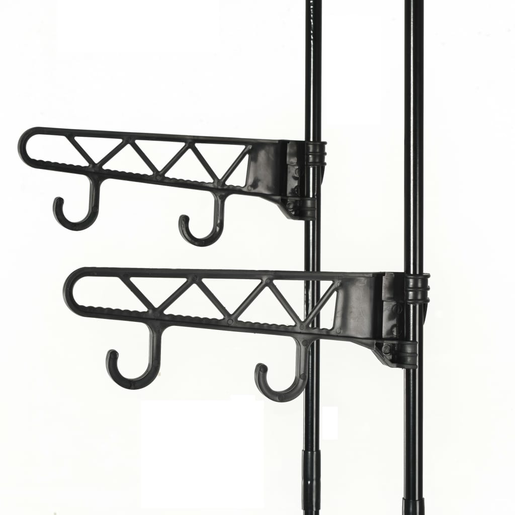 Kledingrek 55x28,5x175 cm staal en ongeweven stof zwart is nu te koop bij PeponiXL, paradijselijk wonen!