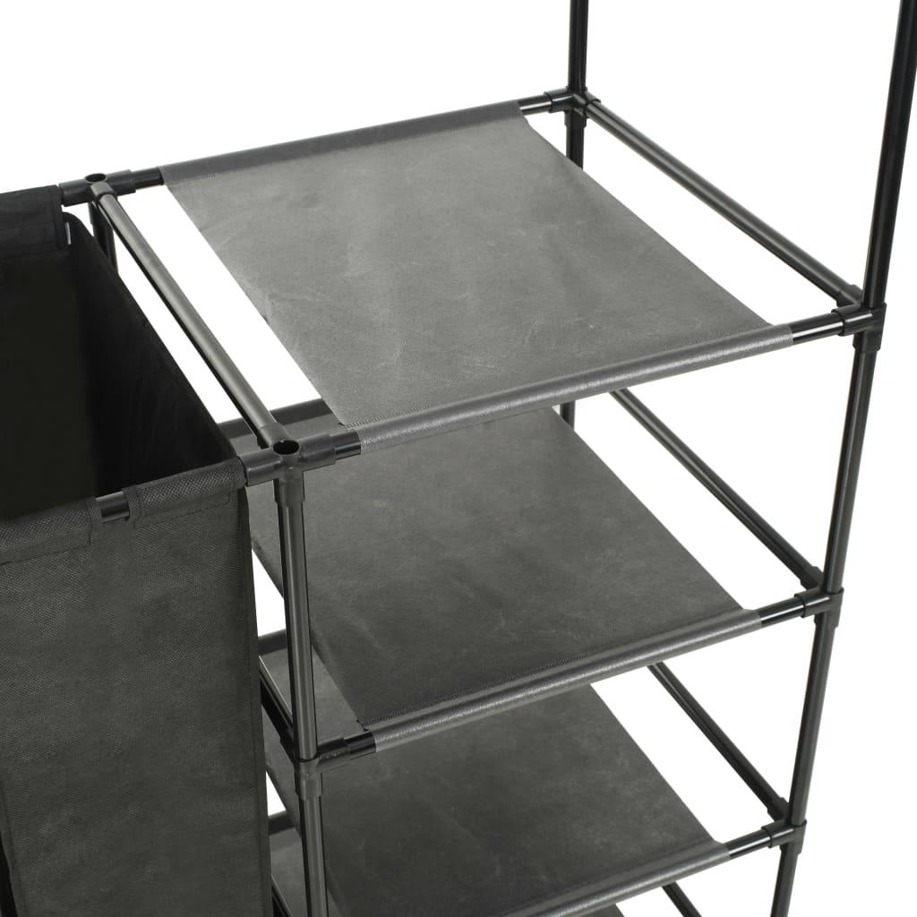 Kledingrek 87x44x158 cm staal en ongeweven stof zwart is nu te koop bij PeponiXL, paradijselijk wonen!