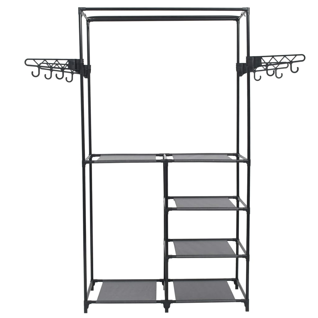 Kledingrek 87x44x158 cm staal en nonwoven stof zwart is nu te koop bij PeponiXL, paradijselijk wonen!