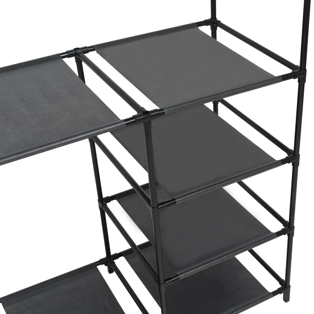 Kledingrek 87x44x158 cm staal en nonwoven stof zwart is nu te koop bij PeponiXL, paradijselijk wonen!