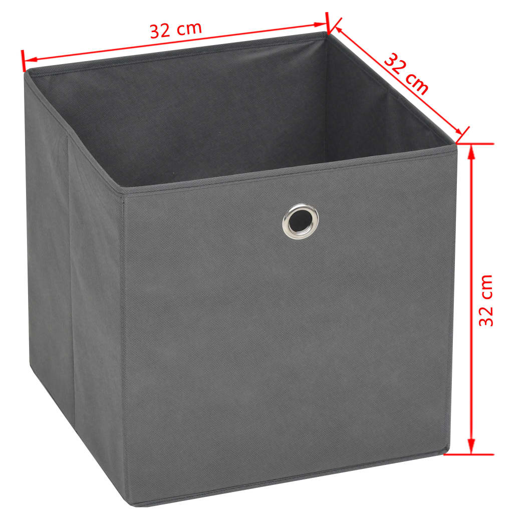 Opbergboxen 4 st 32x32x32 cm nonwoven stof grijs is nu te koop bij PeponiXL, paradijselijk wonen!