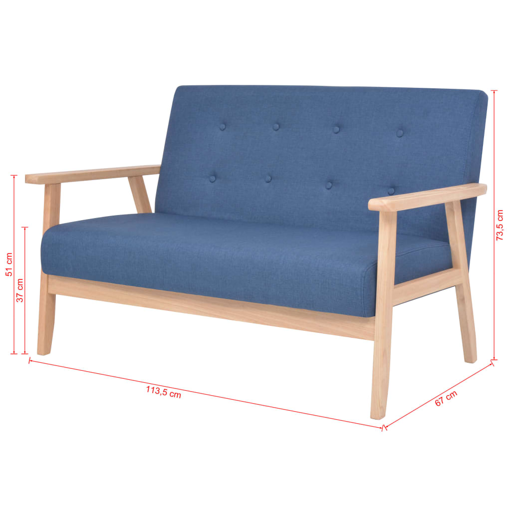 Bankstel stof blauw 2-delig is nu te koop bij PeponiXL, paradijselijk wonen!