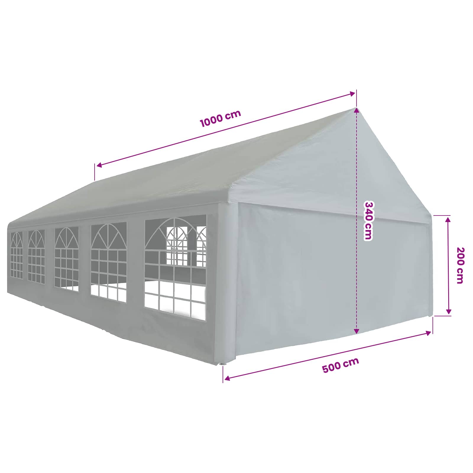 Tentdoek zonder frame Grijs 10 x 5 m PE is nu te koop bij PeponiXL, paradijselijk wonen!