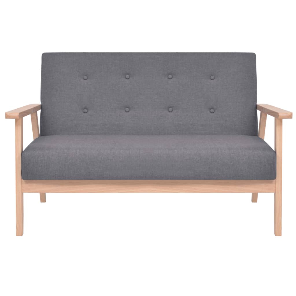 Bankstel stof donkergrijs 2-delig is nu te koop bij PeponiXL, paradijselijk wonen!