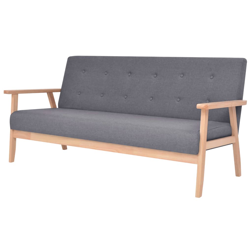 Bankstel stof donkergrijs 2-delig is nu te koop bij PeponiXL, paradijselijk wonen!