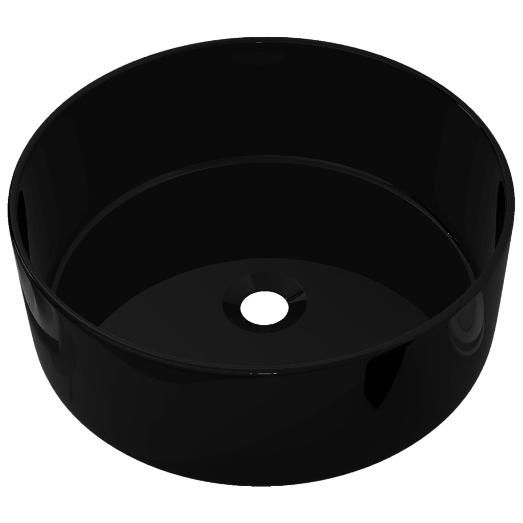 Wastafel rond 40x15 cm keramiek zwart is nu te koop bij PeponiXL, paradijselijk wonen!