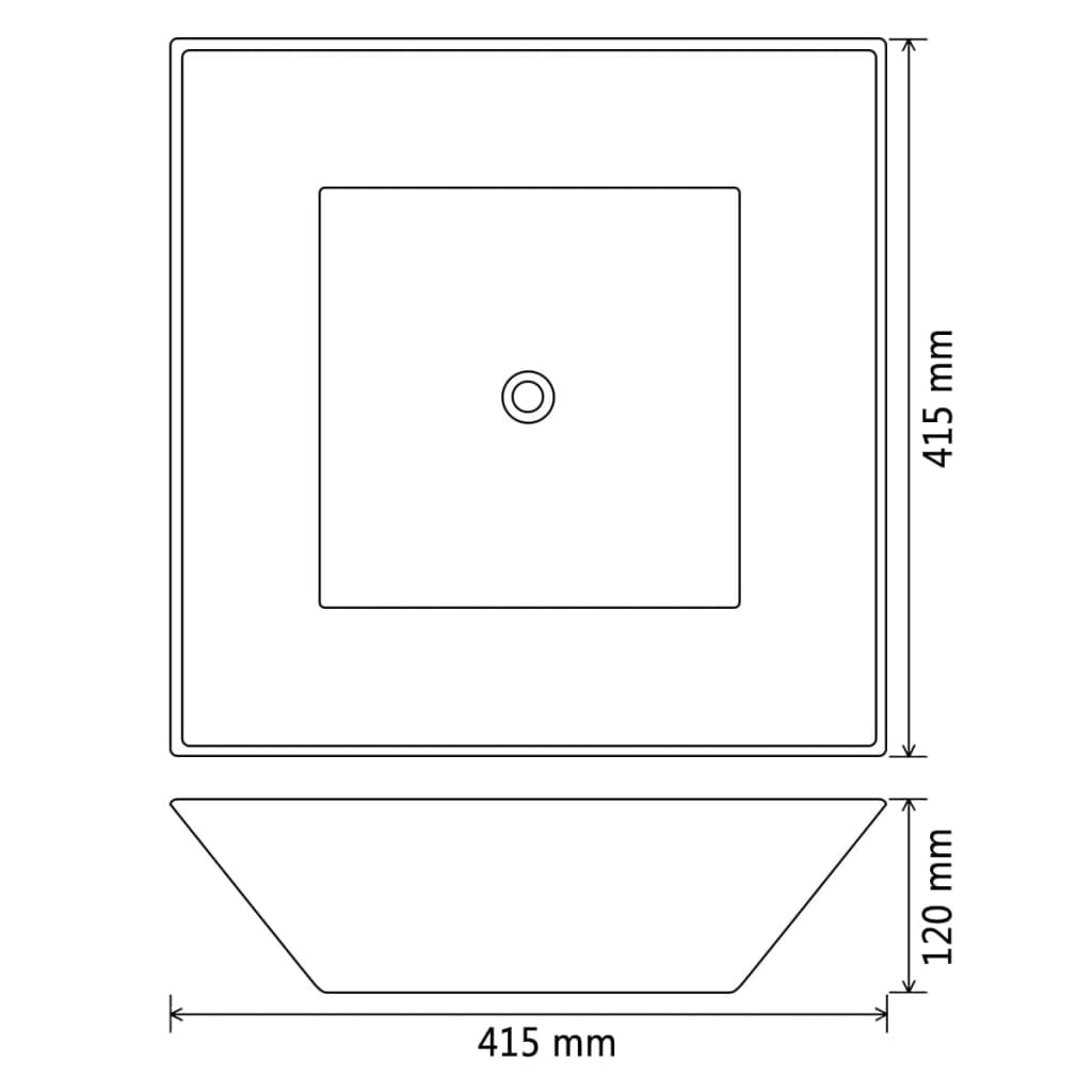 Wastafel vierkant 41,5x41,5x12 cm keramiek zwart is nu te koop bij PeponiXL, paradijselijk wonen!