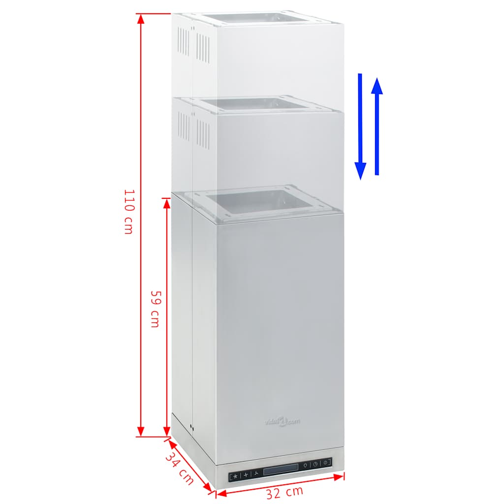 Eilandafzuigkap LCD-scherm sensor 756 m³/u LED is nu te koop bij PeponiXL, paradijselijk wonen!