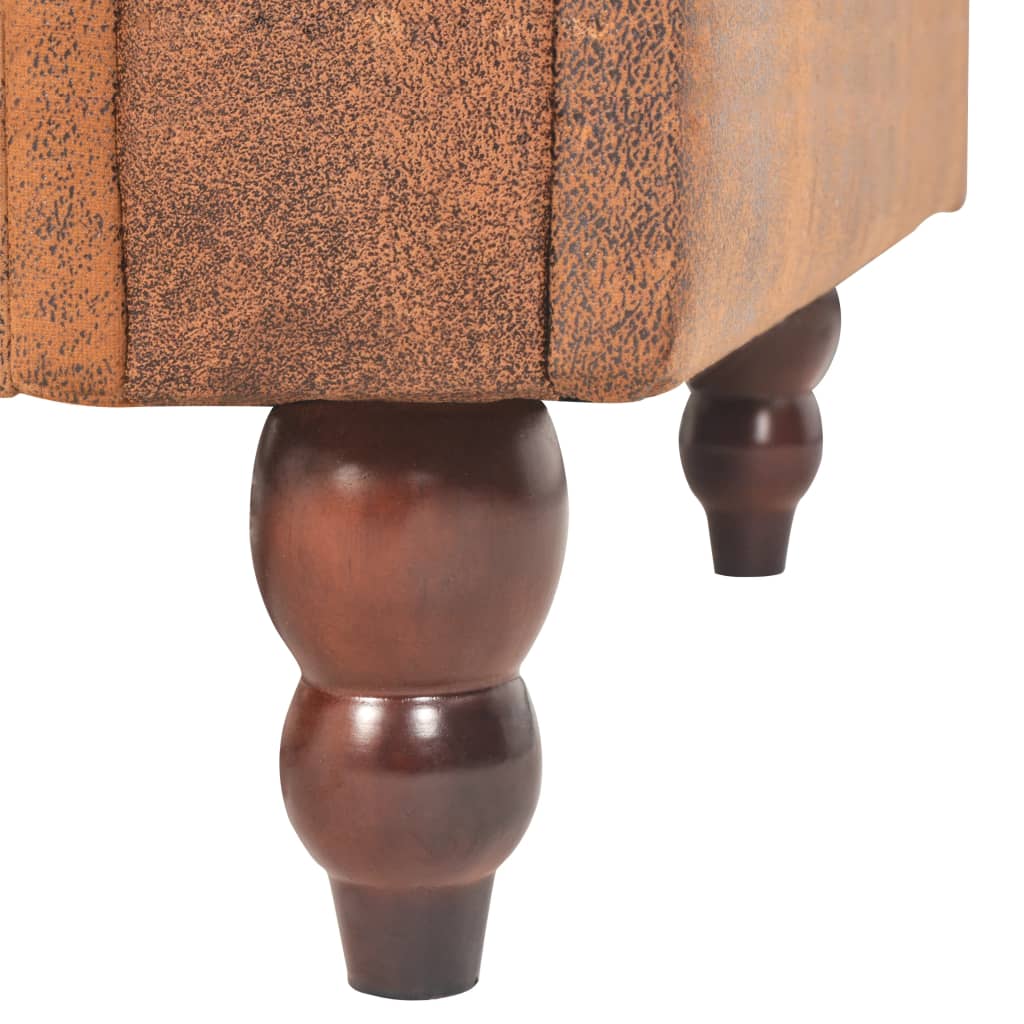 Slaapbank met armleuningen kunstsuède bruin is nu te koop bij PeponiXL, paradijselijk wonen!