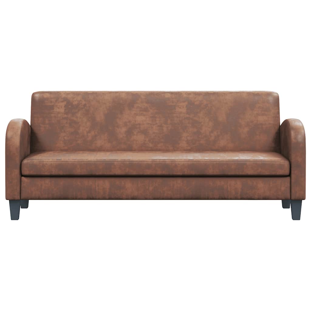 Driezitsbank kunstsuède bruin is nu te koop bij PeponiXL, paradijselijk wonen!