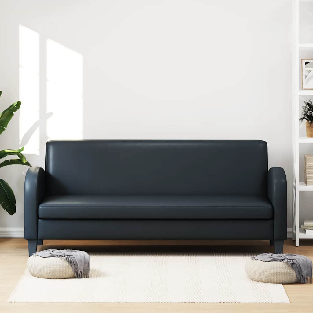 Driezitsbank kunstleer zwart is nu te koop bij PeponiXL, paradijselijk wonen!