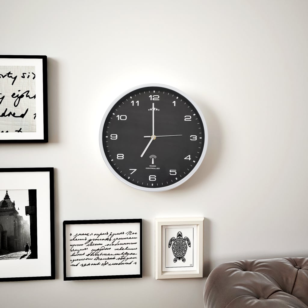 Wandklok met quartz uurwerk radiogestuurd 31 cm zwart is nu te koop bij PeponiXL, paradijselijk wonen!
