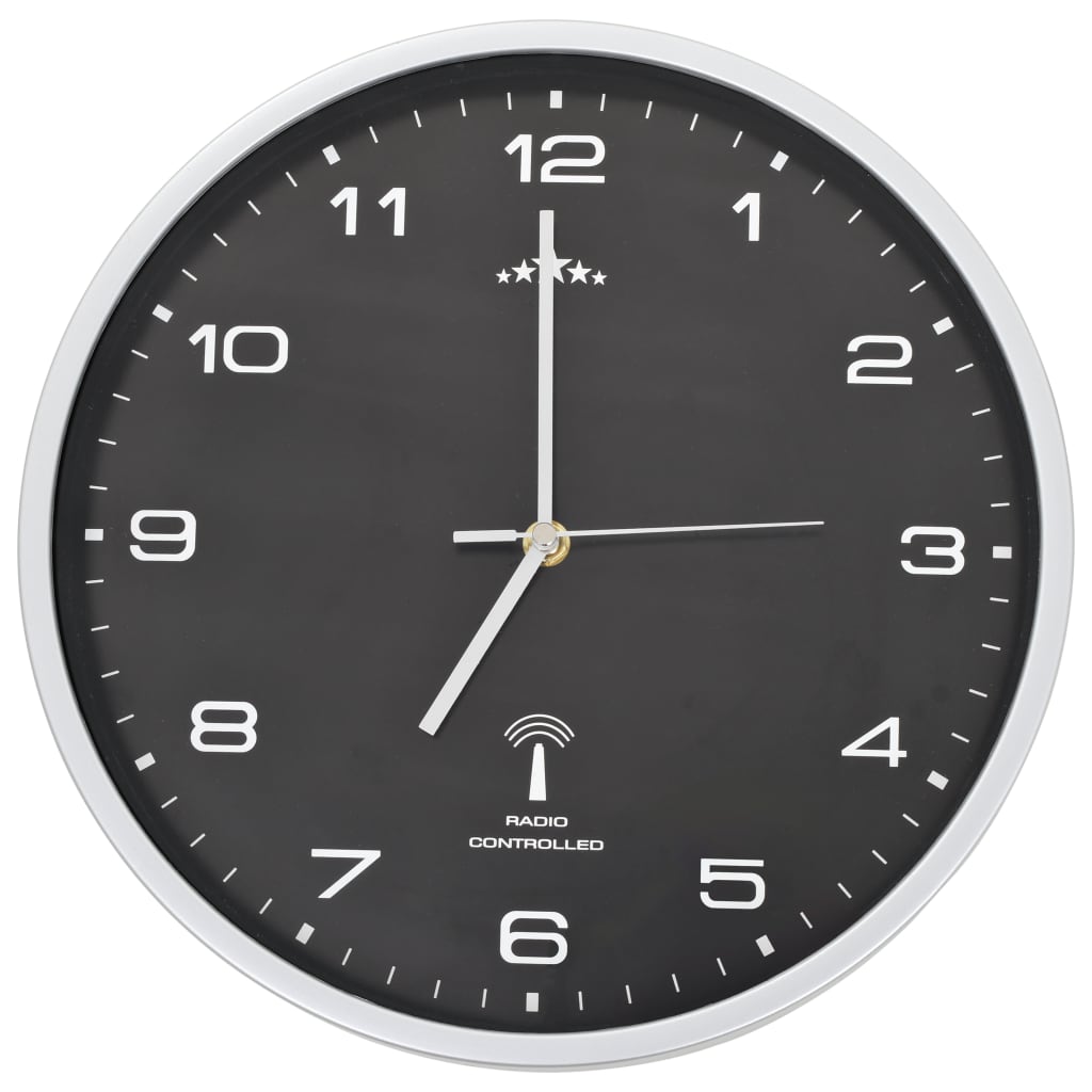 Wandklok met quartz uurwerk radiogestuurd 31 cm zwart is nu te koop bij PeponiXL, paradijselijk wonen!
