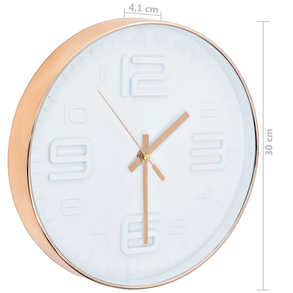 Wandklok koper-look 30 cm is nu te koop bij PeponiXL, paradijselijk wonen!