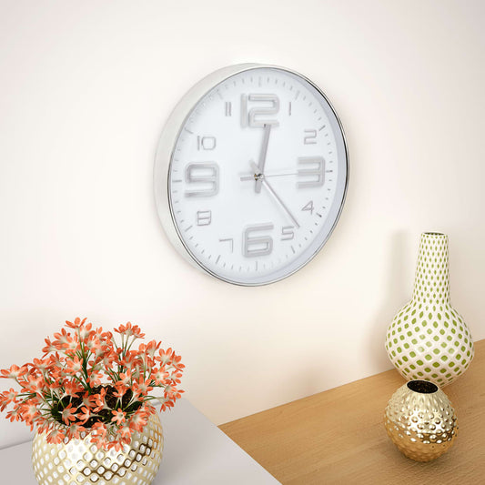 Wandklok 30 cm zilverkleurig is nu te koop bij PeponiXL, paradijselijk wonen!