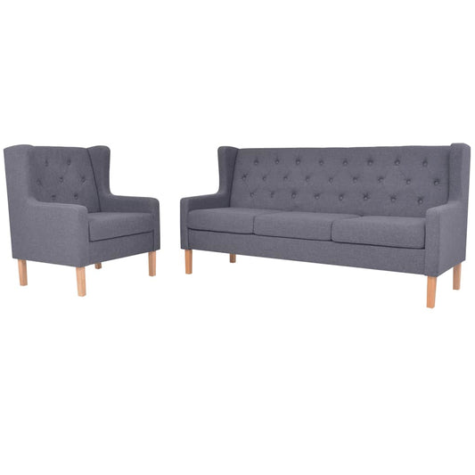 Bankstel stof grijs 2-delig is nu te koop bij PeponiXL, paradijselijk wonen!